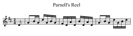 Parnell's Reel - staff notation