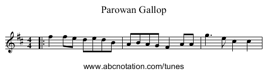 Parowan Gallop - staff notation