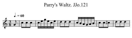 Parry's Waltz. JJo.121 - staff notation