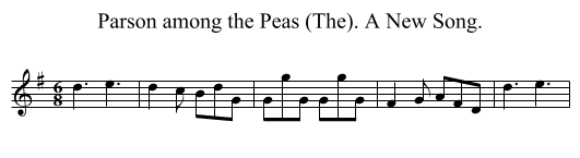 Parson among the Peas (The). A New Song. - staff notation