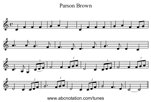 Parson Brown - staff notation