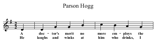 Parson Hogg - staff notation