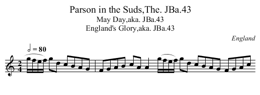 Parson in the Suds,The. JBa.43 - staff notation