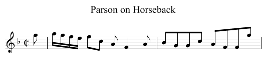 Parson on Horseback - staff notation