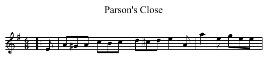 Parson's Close - staff notation