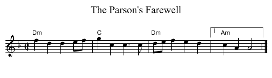 Parson's Farewell, The - staff notation