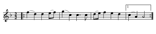 PARSON'S FAREWELL - staff notation