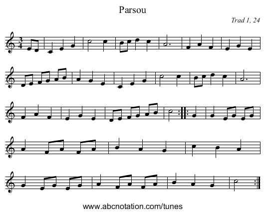 Parsou - staff notation