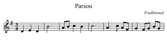 Parsou - staff notation