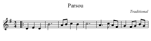 Parsou - staff notation
