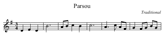Parsou - staff notation