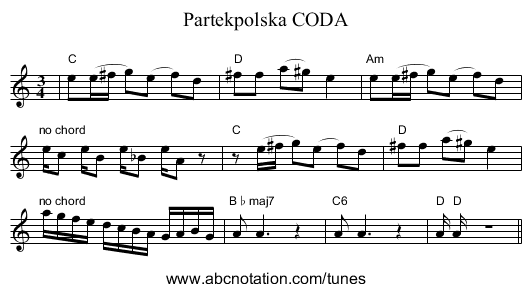Partekpolska CODA - staff notation