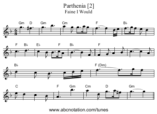 Parthenia [2] - staff notation