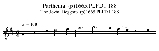 Parthenia. (p)1665.PLFD1.188 - staff notation
