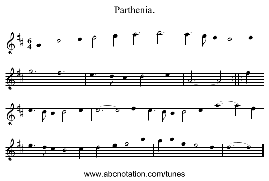 Parthenia. - staff notation