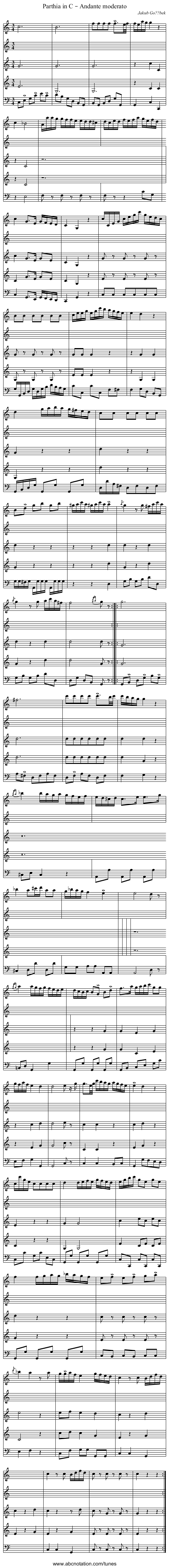 Parthia in C – Andante moderato - staff notation