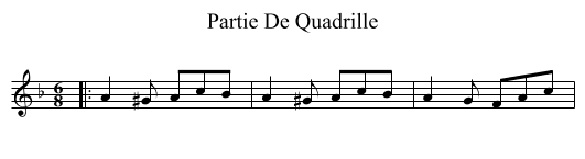 Partie De Quadrille - staff notation
