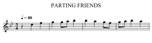 PARTING FRIENDS - staff notation