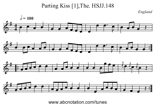 Parting Kiss [1],The. HSJJ.148 - staff notation