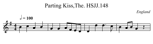 Parting Kiss,The. HSJJ.148 - staff notation