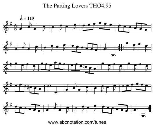 Parting Lovers THO4.95, The - staff notation