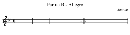 Partita B - Allegro - staff notation