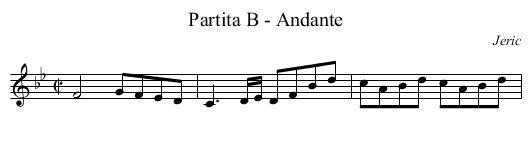 Partita B - Andante - staff notation