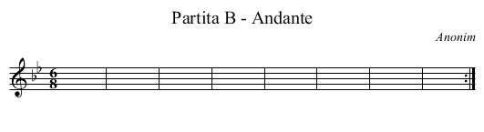 Partita B - Andante - staff notation