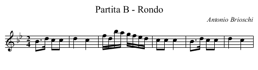 Partita B - Rondo - staff notation