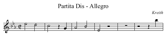 Partita Dis - Allegro - staff notation