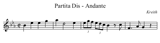 Partita Dis - Andante - staff notation