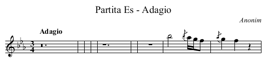 Partita Es - Adagio - staff notation