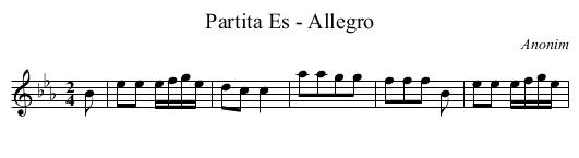 Partita Es - Allegro - staff notation