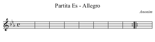 Partita Es - Allegro - staff notation