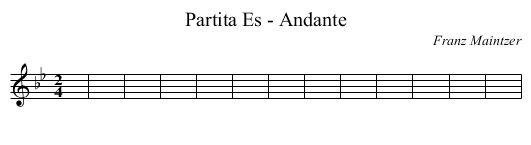 Partita Es - Andante - staff notation