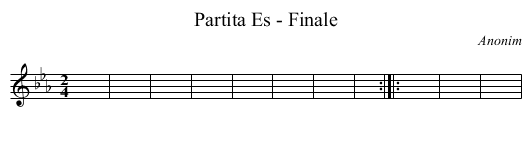 Partita Es - Finale - staff notation