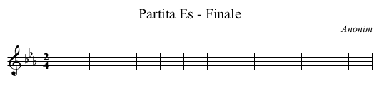 Partita Es - Finale - staff notation