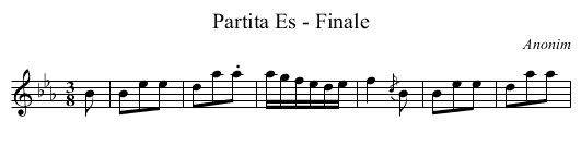 Partita Es - Finale - staff notation