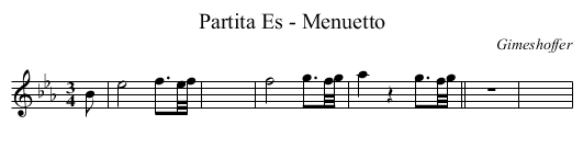 Partita Es - Menuetto - staff notation