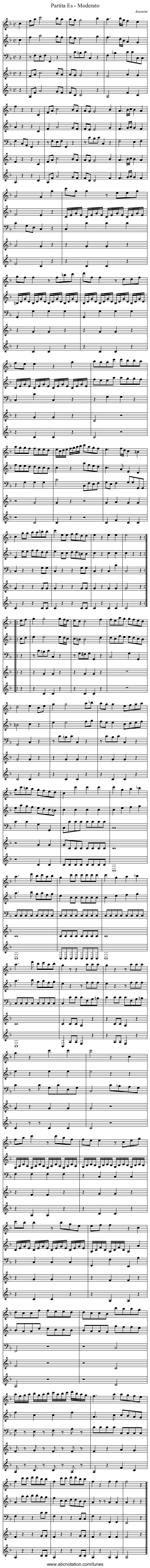 Partita Es - Moderato - staff notation