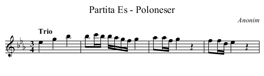 Partita Es - Poloneser - staff notation