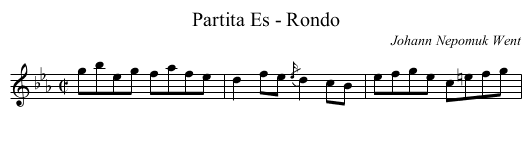 Partita Es - Rondo - staff notation
