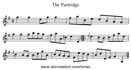 Partridge, The - staff notation