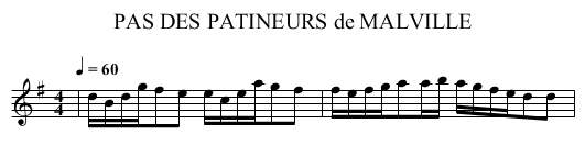 PAS DES PATINEURS de MALVILLE - staff notation