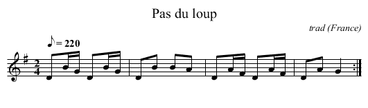 Pas du loup - staff notation