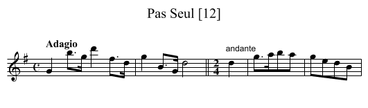 Pas Seul [12] - staff notation