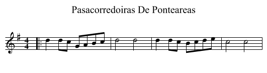 Pasacorredoiras De Ponteareas - staff notation