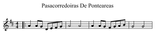 Pasacorredoiras De Ponteareas - staff notation