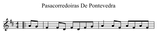 Pasacorredoiras De Pontevedra - staff notation