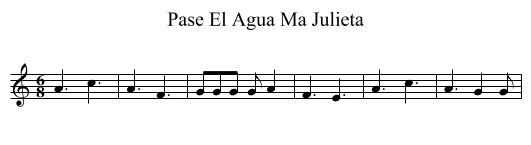 Pase El Agua Ma Julieta - staff notation